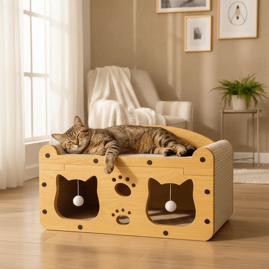 2 - in - 1 Cat Bed with Scratching Board - Ryan's Pawsitive Pet Shoppe