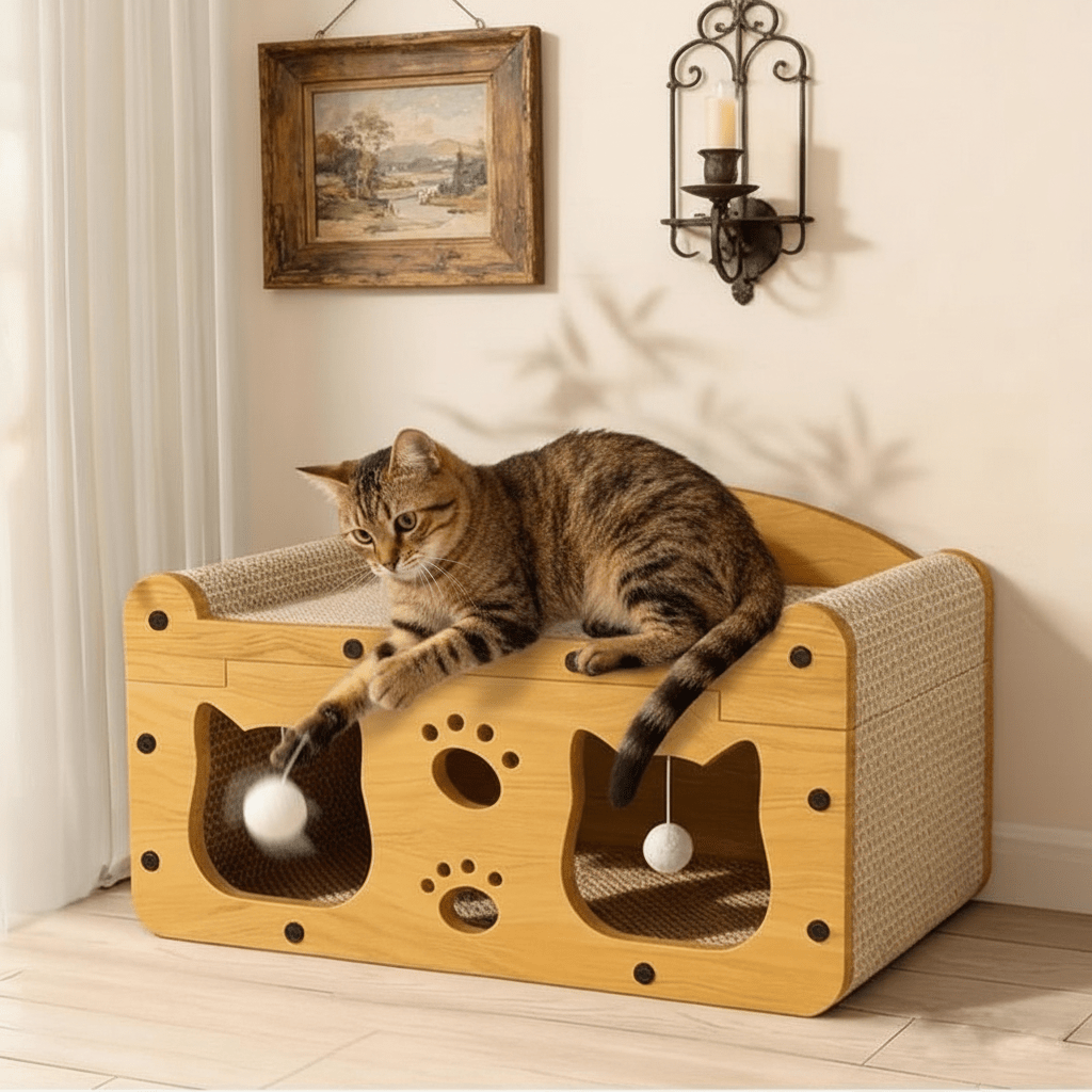 2 - in - 1 Cat Bed with Scratching Board - Ryan's Pawsitive Pet Shoppe