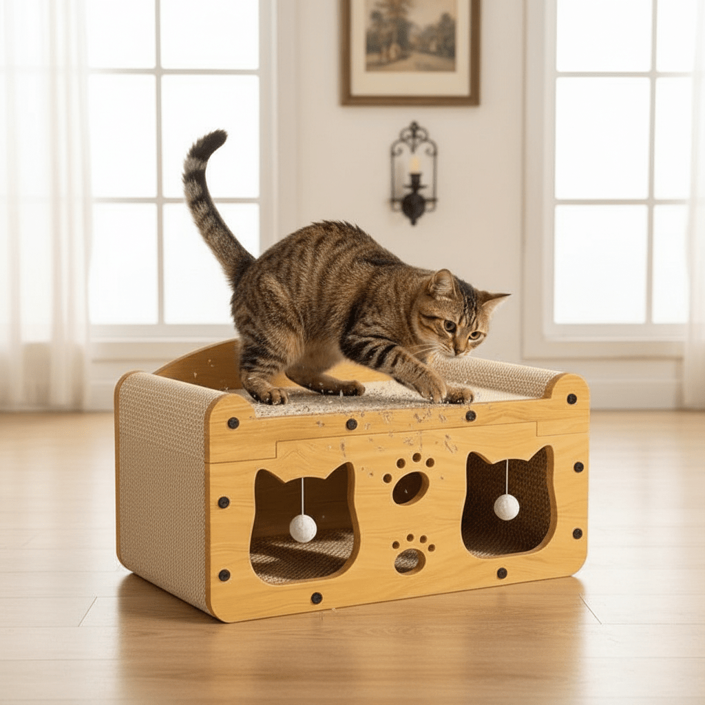 2 - in - 1 Cat Bed with Scratching Board - Ryan's Pawsitive Pet Shoppe