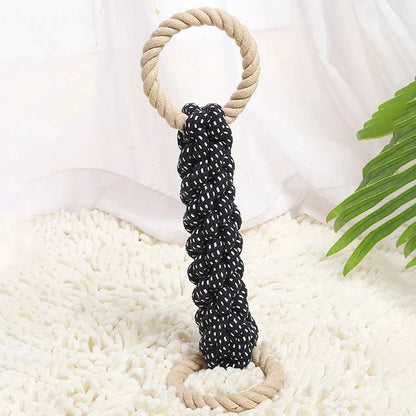 Double Ring Cotton Blend Dog Rope Tug Toy For Medium to Large Dogs - Ryan's Pawsitive Pet Shoppe