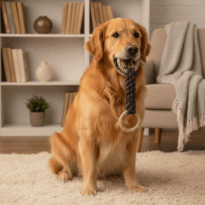 Double Ring Cotton Blend Dog Rope Tug Toy For Medium to Large Dogs - Ryan's Pawsitive Pet Shoppe