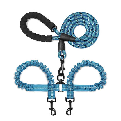 Dual Dog Leash Coupler With Double Bungee Extension - Ryan's Pawsitive Pet Shoppe