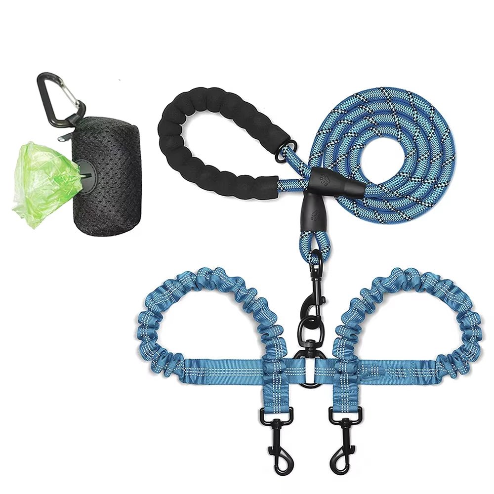 Dual Dog Leash Coupler With Double Bungee Extension - Ryan's Pawsitive Pet Shoppe