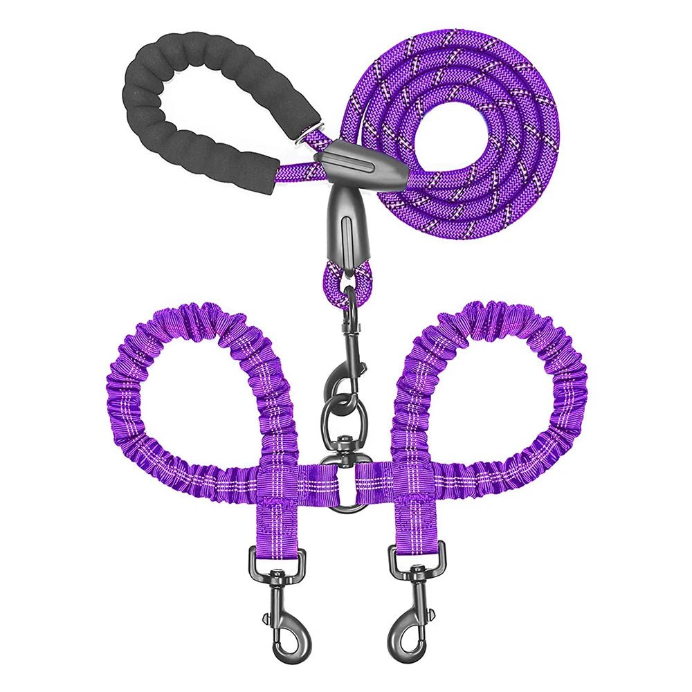 Dual Dog Leash Coupler With Double Bungee Extension - Ryan's Pawsitive Pet Shoppe