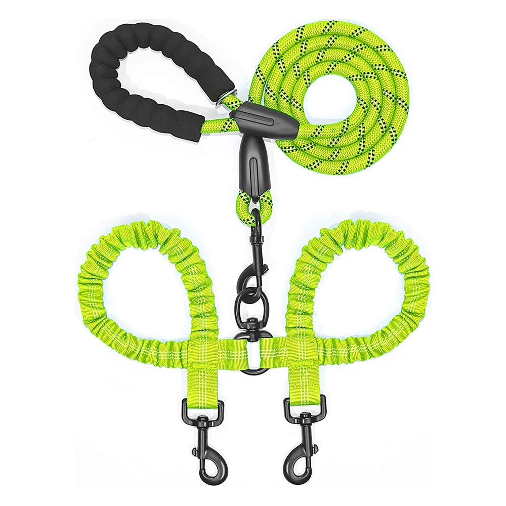 Dual Dog Leash Coupler With Double Bungee Extension - Ryan's Pawsitive Pet Shoppe