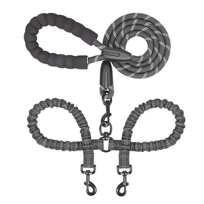 Dual Dog Leash Coupler With Double Bungee Extension - Ryan's Pawsitive Pet Shoppe