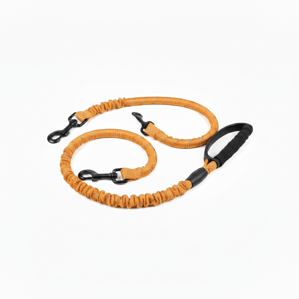 Dual Dog Leash Coupler With Double Bungee Extension - Ryan's Pawsitive Pet Shoppe
