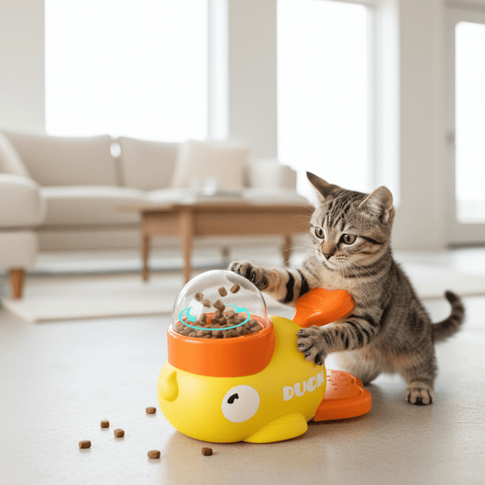 Duck - Shaped Interactive Cat Puzzle Treat Dispenser - Ryan's Pawsitive Pet Shoppe