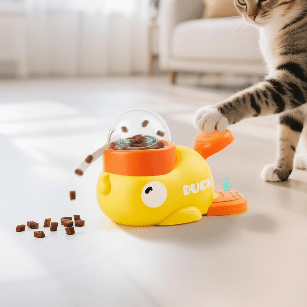 Duck - Shaped Interactive Cat Puzzle Treat Dispenser - Ryan's Pawsitive Pet Shoppe