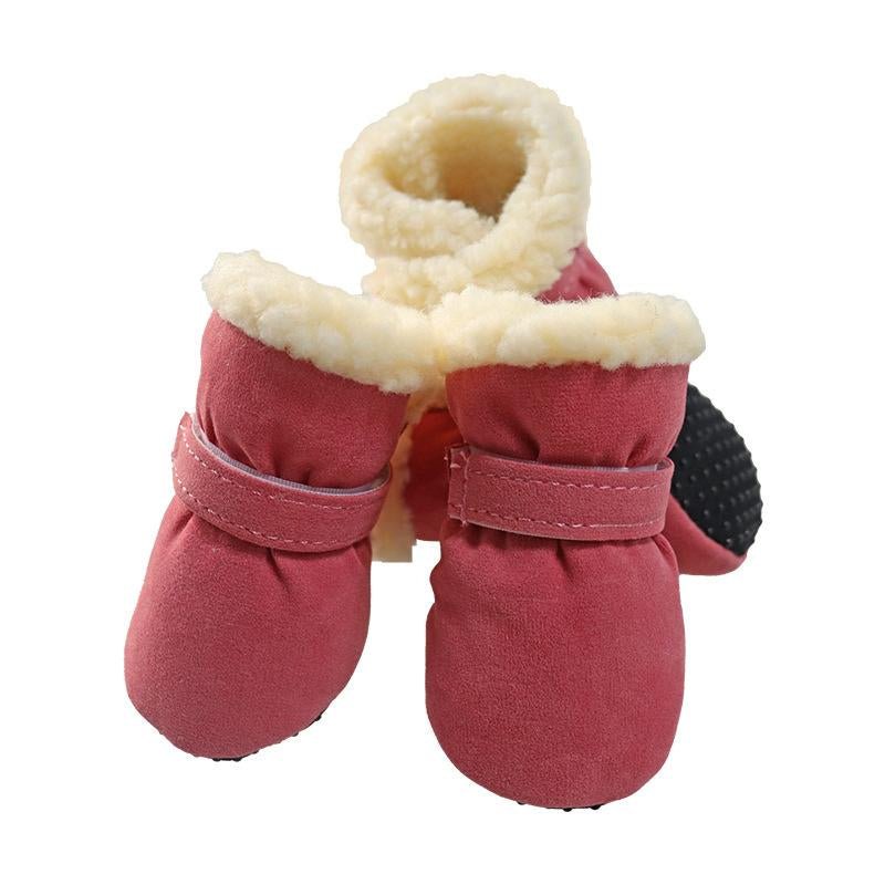 Fleece - Lined Dog Winter Boots 4 - Piece Set with Anti - Slip Sole - Ryan's Pawsitive Pet Shoppe