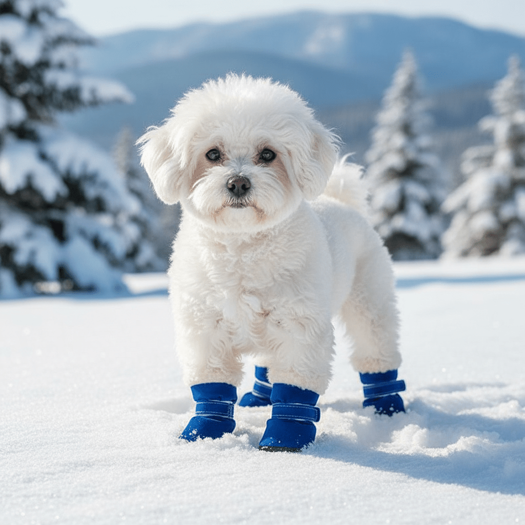 Fleece - Lined Dog Winter Boots 4 - Piece Set with Anti - Slip Sole - Ryan's Pawsitive Pet Shoppe