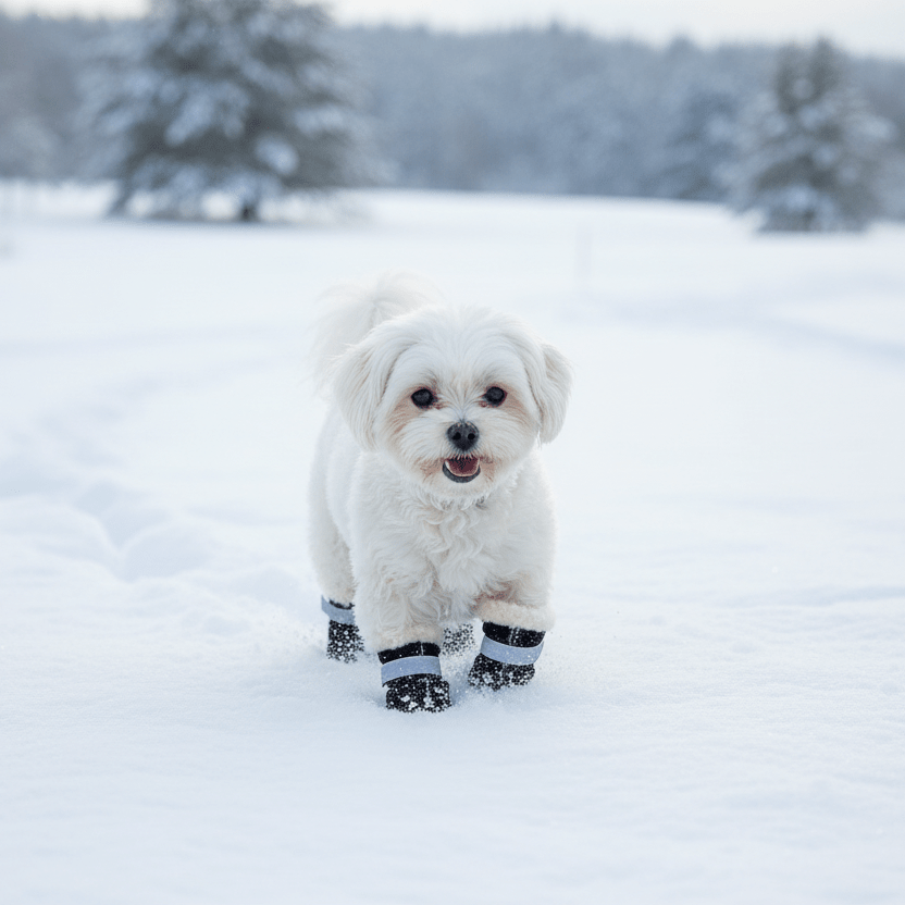 Fleece - Lined Dog Winter Boots 4 - Piece Set with Anti - Slip Sole - Ryan's Pawsitive Pet Shoppe