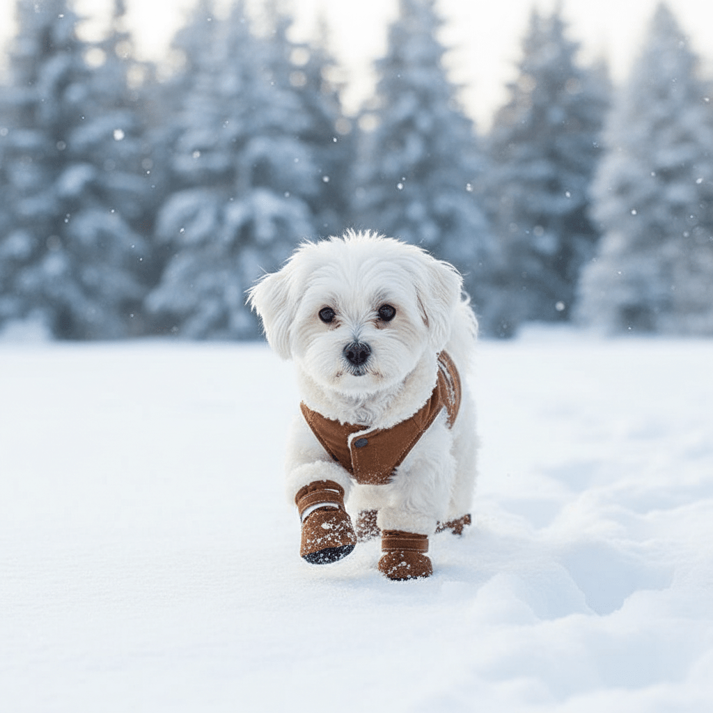Fleece - Lined Dog Winter Boots 4 - Piece Set with Anti - Slip Sole - Ryan's Pawsitive Pet Shoppe