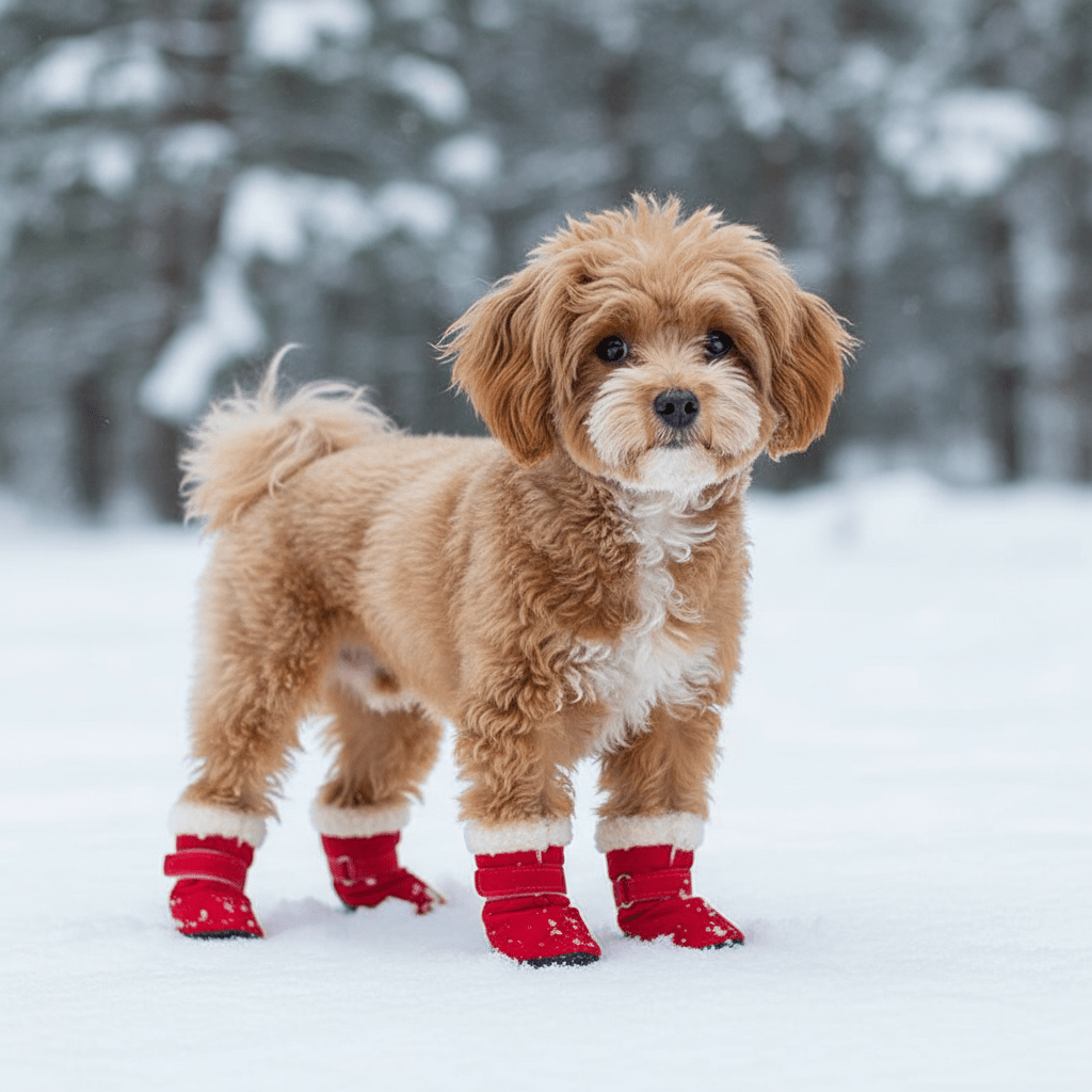 Fleece - Lined Dog Winter Boots 4 - Piece Set with Anti - Slip Sole - Ryan's Pawsitive Pet Shoppe
