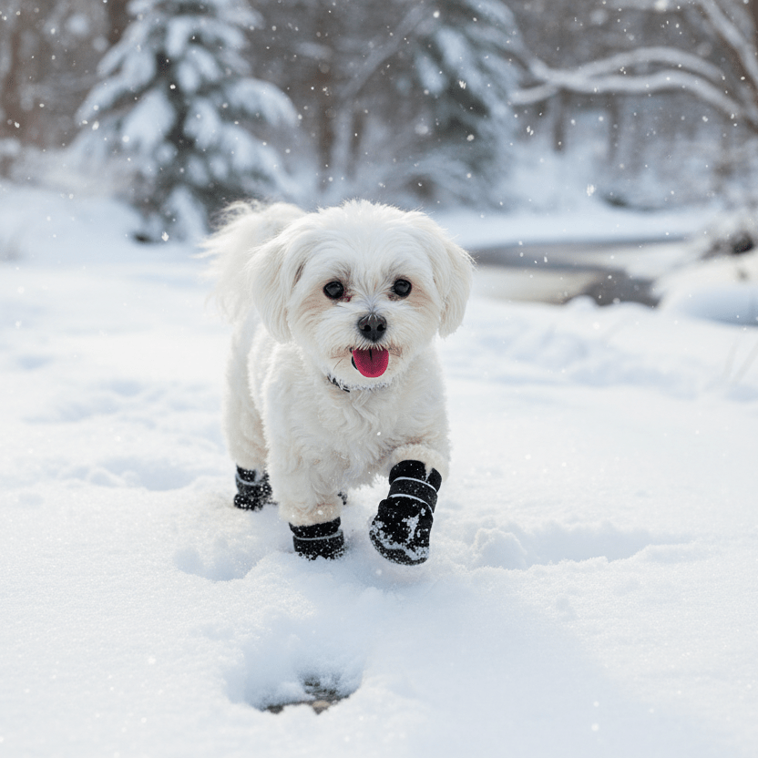 Fleece - Lined Dog Winter Boots 4 - Piece Set with Anti - Slip Sole - Ryan's Pawsitive Pet Shoppe