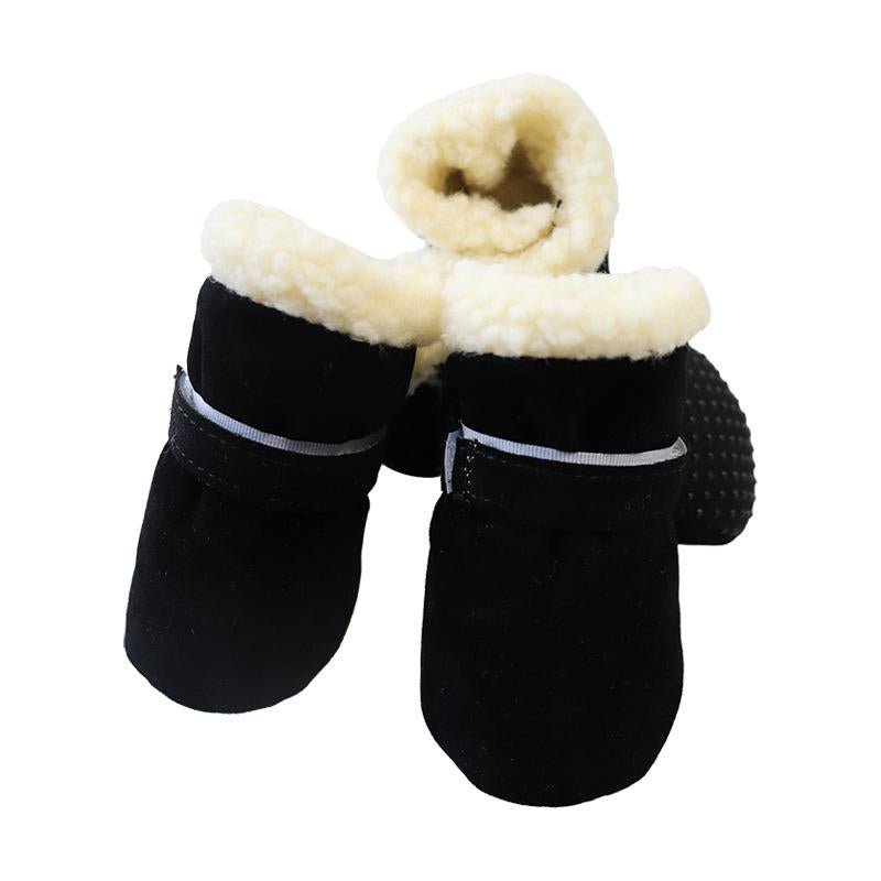 Fleece - Lined Dog Winter Boots 4 - Piece Set with Anti - Slip Sole - Ryan's Pawsitive Pet Shoppe