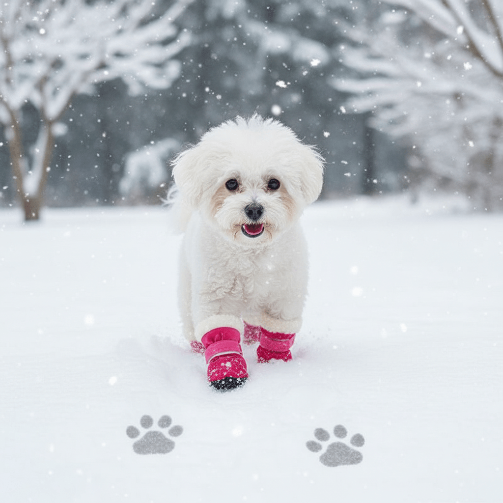 Fleece - Lined Dog Winter Boots 4 - Piece Set with Anti - Slip Sole - Ryan's Pawsitive Pet Shoppe