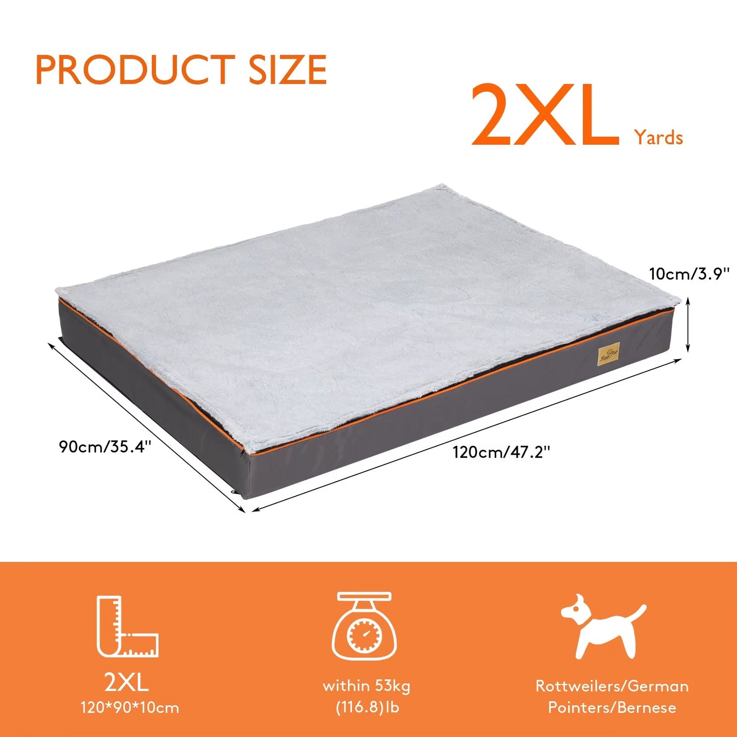 Foam - padded Orthopedic Dog Bed with Washable Cover - Ryan's Pawsitive Pet Shoppe