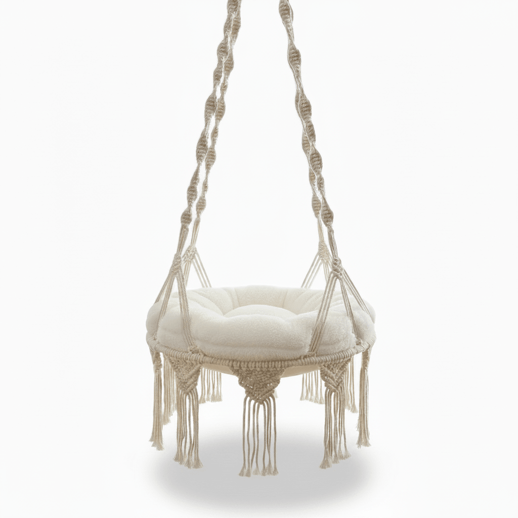Handwoven Cotton Rope Cat Hammock With Hanging Basket For Indoor Cats - Ryan's Pawsitive Pet Shoppe