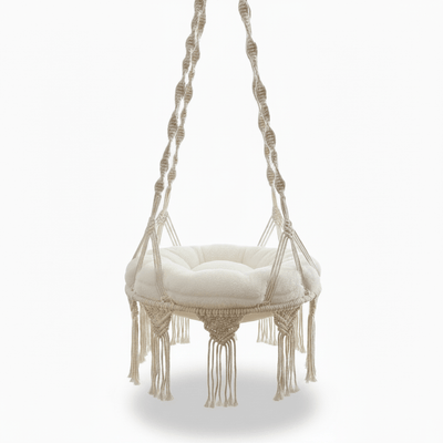 Handwoven Cotton Rope Cat Hammock With Hanging Basket For Indoor Cats - Ryan's Pawsitive Pet Shoppe