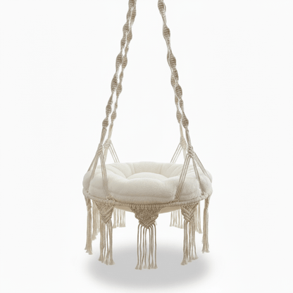 Handwoven Cotton Rope Cat Hammock With Hanging Basket For Indoor Cats - Ryan's Pawsitive Pet Shoppe