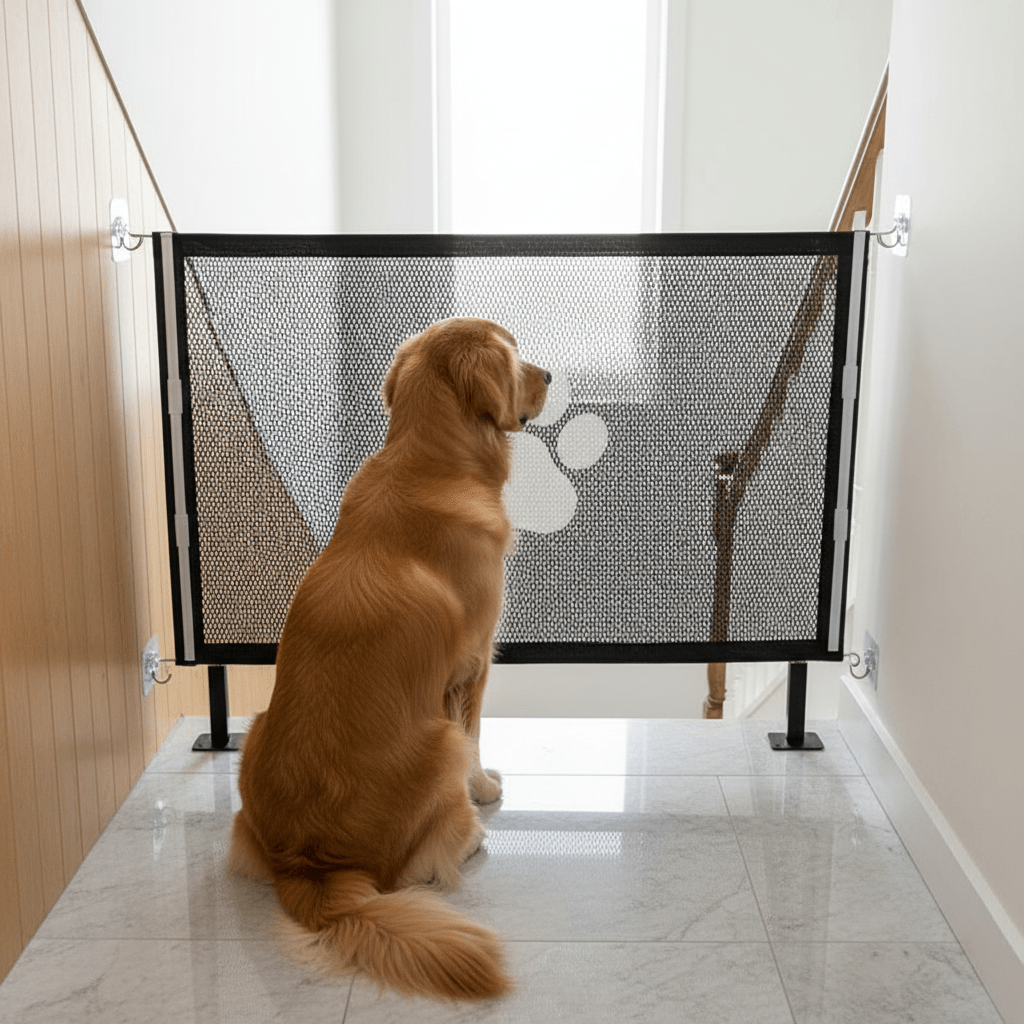 Safe Dog Gate Mesh Enclosure With 4 Hooks For Indoor And Outdoor - Ryan's Pawsitive Pet Shoppe