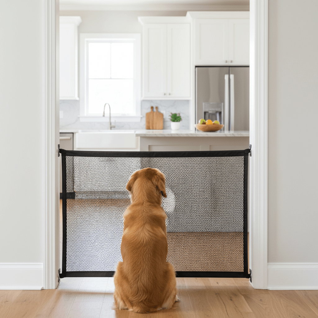 Safe Dog Gate Mesh Enclosure With 4 Hooks For Indoor And Outdoor - Ryan's Pawsitive Pet Shoppe