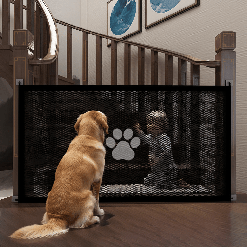 Safe Dog Gate Mesh Enclosure With 4 Hooks For Indoor And Outdoor - Ryan's Pawsitive Pet Shoppe