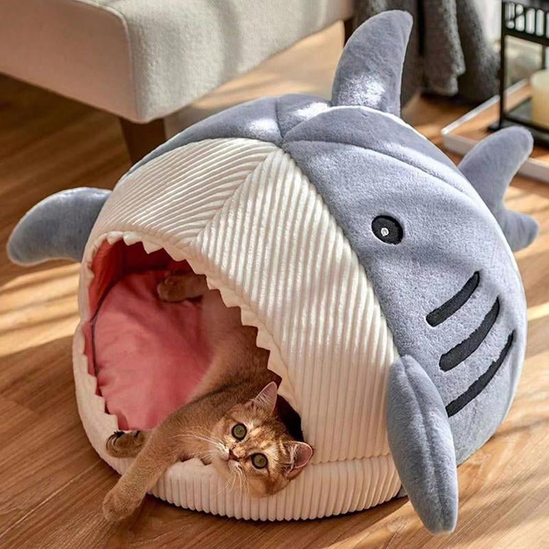 Shark Design Soft Pet Bed for Cats & Small Dogs - Ryan's Pawsitive Pet Shoppe