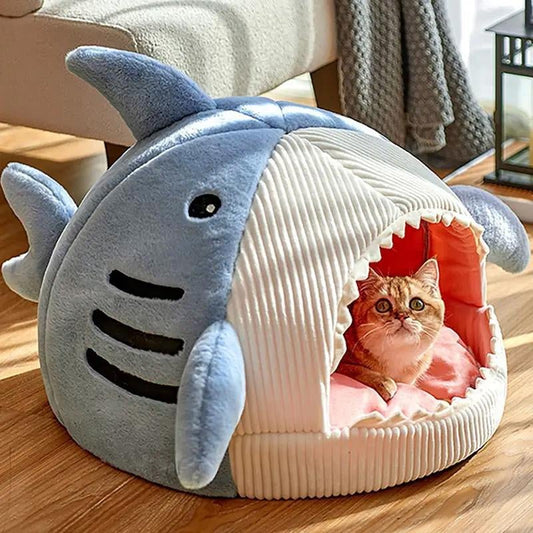 Shark Design Soft Pet Bed for Cats & Small Dogs - Ryan's Pawsitive Pet Shoppe