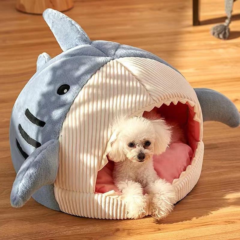 Shark Design Soft Pet Bed for Cats & Small Dogs - Ryan's Pawsitive Pet Shoppe
